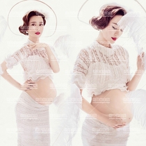 2018 Beauty Ji exhibition new photo studio pregnant women Photo photography theme clothing sexy perspective lace dress