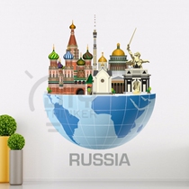 Russian city landmark landmark sculpture wall sticker living room bedroom classroom window decoration removable
