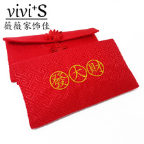 Custom New Year thousand yuan red envelope bag Fabric Lunar New Year wallet Red packet seal opening gift bag