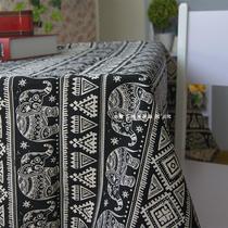 Bohemian cotton and linen printed dining table cloth Southeast Asia elephant pattern tablecloth tea table cloth Hotel cover tablecloth