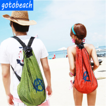 Korean version double mesh couple beach bag Mens and womens bags travel vacation travel bag backpack large capacity