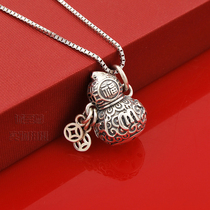 Sterling silver mini gourd necklace six character truth pendant female jewelry accessories accessories