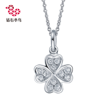 Zbird diamond bird 18k diamond set chain-clover grass-pendant diamond pendant diamond pendant necklace