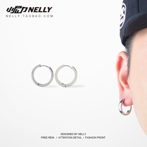 Fashion single earrings Hip Hop Earrings Pair of Titanium Steel Earrings Street Dance Punk Lovers Street Korean version Ornament Accessories