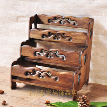 Overseas imported Thai kitchen creative desktop solid wood rack seasoning seasoning rack wall storage storage shelf