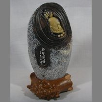 Sit-in Rohan natural green fields stone sculptures eighteen swing pieces Zhou Village Longegg hand art Buddhist figures Overround exploits