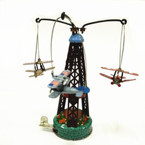  MM264 biplane rotating plane Nostalgic tin toy plane