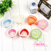 Bamboo and rattan hand-woven wedding candy basket home decoration ornaments storage box flower basket craft jewelry