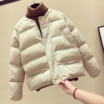 Stand collar cotton clothing short baseball uniform female thick loose bread clothing student cotton coat small cotton jacket 2021 Winter Women