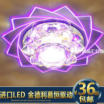 Creative led aisle light Crystal light Round entrance light Corridor foyer light Living room downlight Ceiling light Lotus