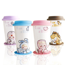 New ceramic mug cute cute cartoon 12 zodiac cup Creative couple cup water cup with lid