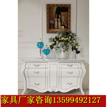 Eurostyle Neoclassical Genguan Cabinet Door Hall Solid Wood Decorative Cabinet Dining Side Cabinet Hotel Xuanguan Cabinet Living room Shoe cabinet