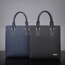 Vertical handbag mens shoulder crossbody bag Briefcase mens business bag Cowhide bag small bag File bag men