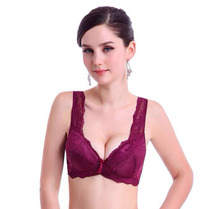 Steel-free bra chest reduction small vest full cup bra side thin mold Cup lace fat mm non-slip underwear