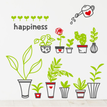 Plant small pot wall sticker Living room sofa windowslime wallpaper wallpaper wallpaper wallpatch can be removed sticker