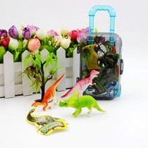  Childrens simulation mini dinosaur scene model set combination portable trolley travel storage box Boy toy