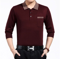 Peck Woodpecker Middle-aged Men Long Sleeve T-Shirt Mid Aged Dad Dress Compassionate Fall Mens Wool Knitted Sweatshirt Blouse