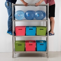 Thickened kitchen shelf Stainless steel assembly floor-to-ceiling living room balcony storage rack Multi-purpose four-layer storage finishing rack