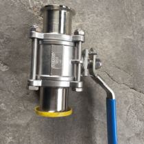 304 316L Sanitary Three Piece Quick Ball Valve Stainless Steel Three Piece Quick Ball Valve Clamp Ball Valve Q81F