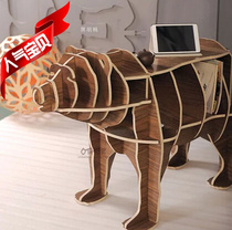 other log brown bear bookshelf tea table holds bench animal shape shelf household swing parts