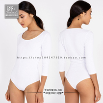 Adult plus size practice clothes Practice clothes Pure cotton slim-fit one-piece bottoming shirt Solid color T-shirt three-quarter sleeve top