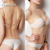 Big chest Big leaky back Wedding dress Big cup Invisible half cup rimmed bra C cup F cup D cup E cup Transparent halter