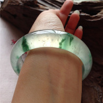 Natural floating sun green blue green jade bracelet Myanmar Jade Jade Jade A cargo jade ice seed jade bracelet with certificate