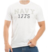 R52-NAV-WHT (Spot) American Straight Hair Rapid Dominance Navy T-shirt Embroidery word