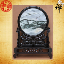 Natural marble painting old mine green flower spreading wings and soaring pictographic painting seat screen screen screen boutique