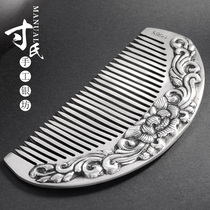 Inchs silver comb 999 foot silver comb sterling silver hair comb original handmade boutique antique high relief rich