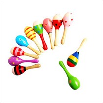 Baby uses the size of the baby sand hammer wooden childrens educational early education toys to train auditory grip Buy two get one free