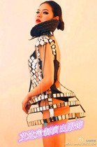 New Bar DJ Performance ds Silver Mirror Atmospheric Female Singer Performance Apparel