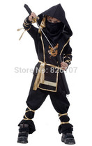 Japanese samurai Halloween costume children black ninja clothes cosplay Ninja uniform black night suit