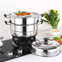 Thickened old aluminum double-layer pure aluminum soup boiling water large capacity household 22-42cm white steel antimony