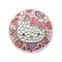 Sanrio HELLO KITTY Rhinestone Portable Double Sided Mirror (Pastel Leopard)