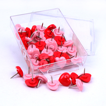 Funi Super pink heart-shaped decorative photo wall pushpins cute color Safety 40 pieces into a box