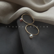 TYUSHA small light bulb natural freshwater pearl bright light imported from the United States 14K gold deposit ring White purple