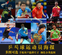Table tennis star poster Zhang Jike Zhang Yining Malin Dingning Table tennis player decorative painting wall sticker A