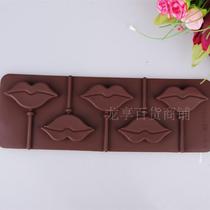 5 even lips silicone lollipop mold chocolate mold exported to Europe and the United States quality