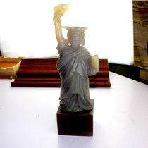 Clearance Fuxin natural agate figures American Statue of Liberty carving modern home feng shui craft ornaments