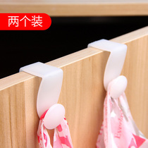 Cabinet door rear adhesive hook kitchen sink garbage bag hanging clip home door back type debris hanger 2 packs