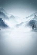 Plate woman costume background paper photo studio antique painting background snow scenery costume photo background PZ-1250