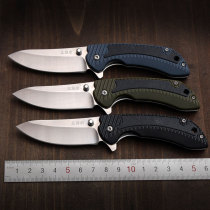 Three-edged wood 7105 outdoor survival multi-function knife folding knife folding knife fruit knife field saber self-defense knife