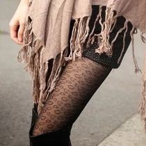 Satin-feeling thin jacquard BAO WEN even pants socks BAO WEN silk stocking black BAO WEN socks