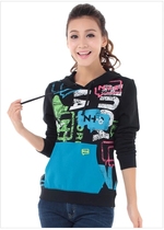 Nadia spring and autumn loose long-sleeved mens and womens couples simple casual hooded thick cotton T-shirt LC330