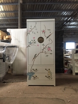 Beauty salon SPA hand-painted single door solid wood wardrobe Chinese double door solid wood storage cabinet with drawer wardrobe customization