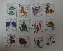 Czech Republic engravings version of foreign letdown stamps 12 Constellation Yellow Road twelve Constellation Stamps 12 All