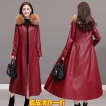 2022 autumn and winter Henning genuine leather fur coat with leather jacket Han version Conspiculy Slim Plus Cotton Leather Coat Fur Collar Leather Windsuit