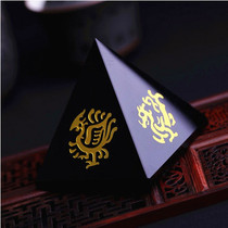 Natural obsidian pyramid four elephant ornaments Zhaocai town house evil evil evil shield four gods beast crystal stone patron saint