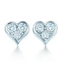 18K gold group inlaid heart diamond earrings female fashion earrings earrings earrings wedding earrings diamond stud female diamonds